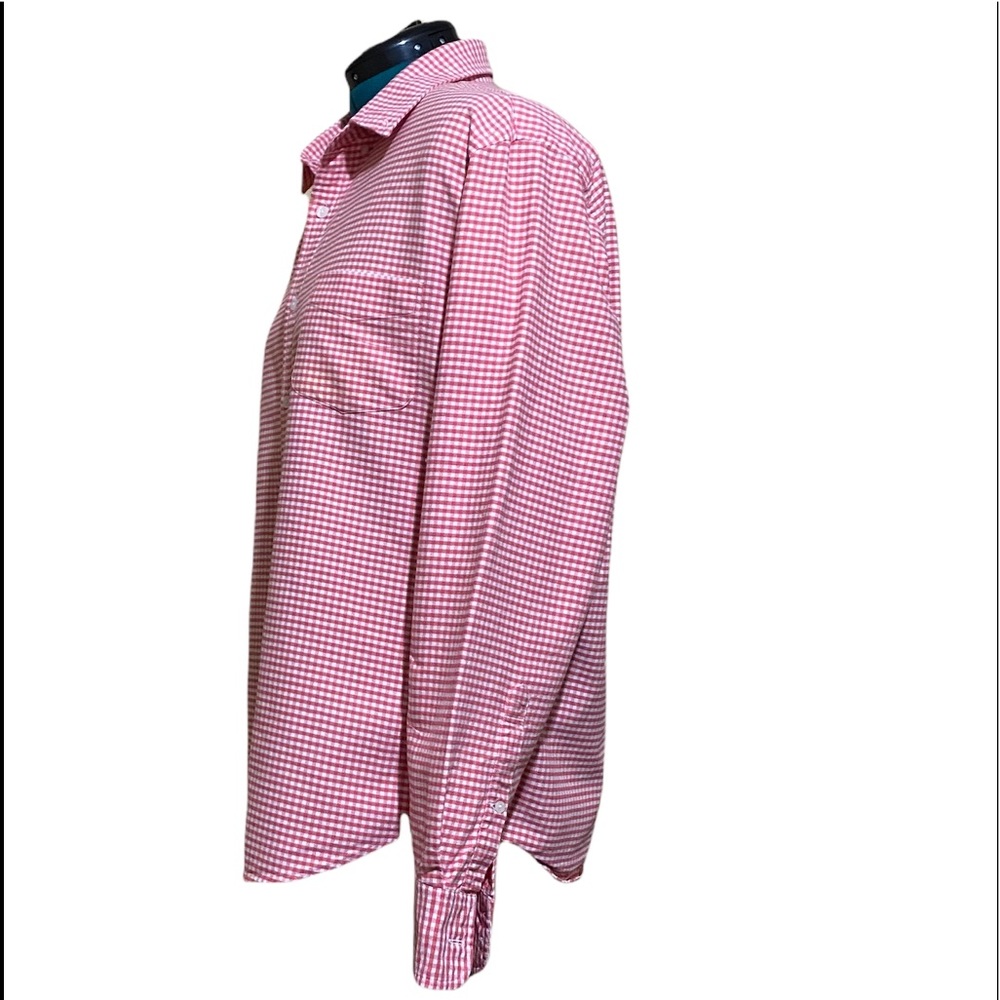 J Crew Slim Mens Red and White Classic Checkered Button Down Dress Shirt Size XL - Picture 3 of 5